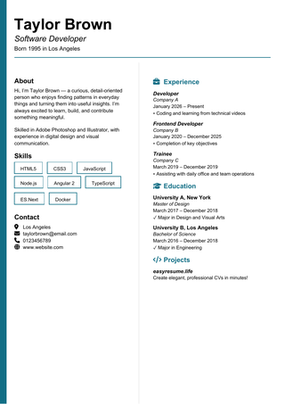 Accent Stripe resume template preview