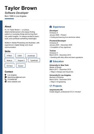 Compact ID Style resume template preview