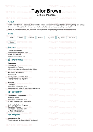 01 Center Classic Rule resume template preview